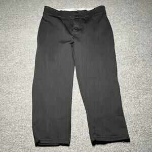 Vintage MacGregor Sand-Knit Baseball Pants Large Black 100% Nylon USA 80s
